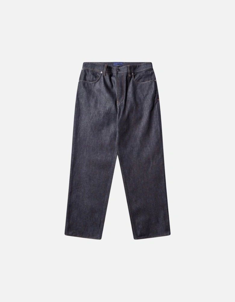 Raw Denim Loose Navy Blue Jeans