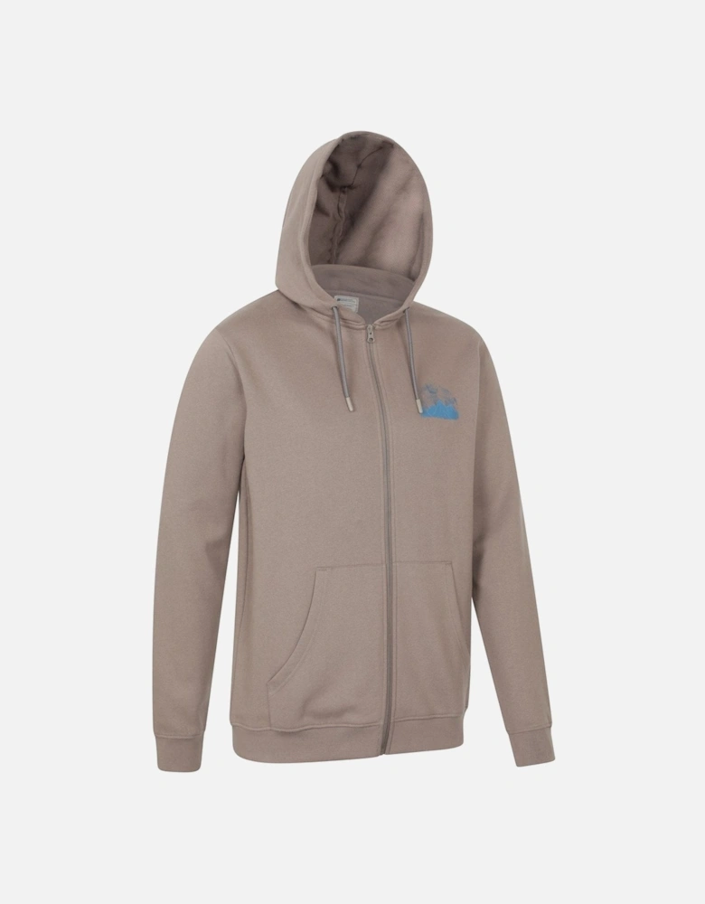 Mens Graphic Textured Full Zip Hoodie