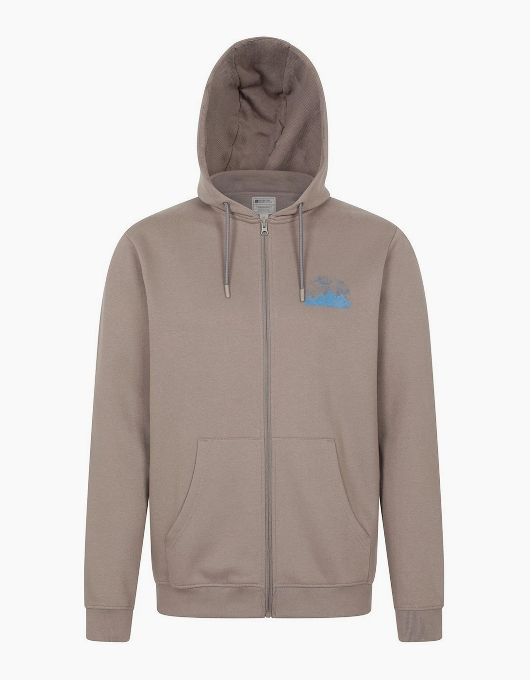 Mountain Warehouse Men's Brown Graphic Textured Full Zip Hoodie - Size: 40