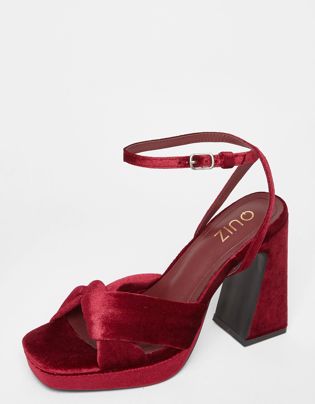 Burgundy Knot Front Platform Heels, 2 of 1