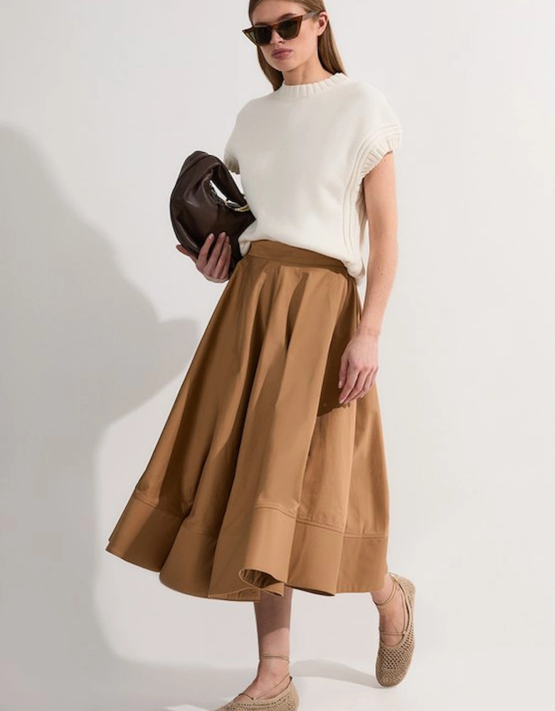 Cotton Tailored Full Skirt