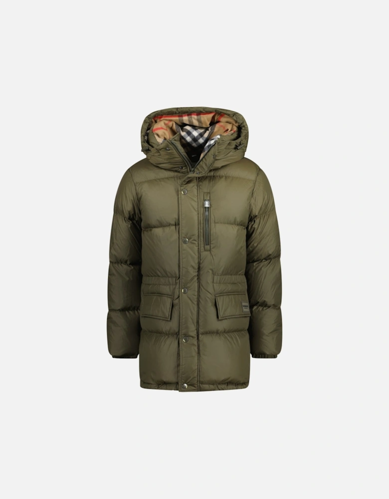 Haworth Mid Length Down Puffer Jacket Khaki Green