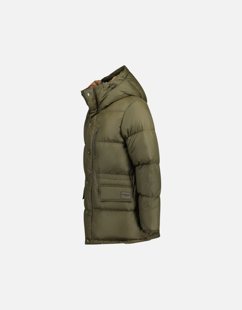 Haworth Mid Length Down Puffer Jacket Khaki Green