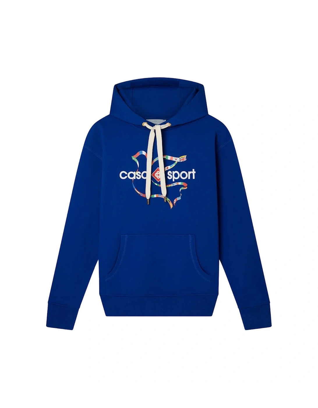 Casablanca Men's Casablanca Drapeau De Collombes Printed Blue Hoodie