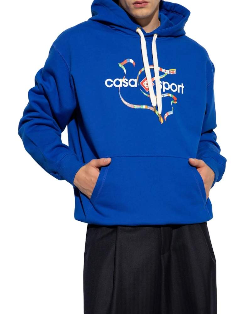 Drapeau De Collombes Printed Blue Hoodie