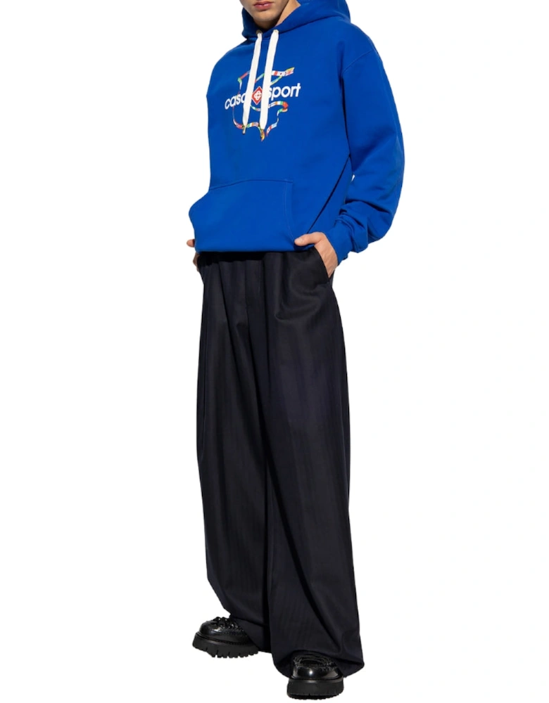 Drapeau De Collombes Printed Blue Hoodie