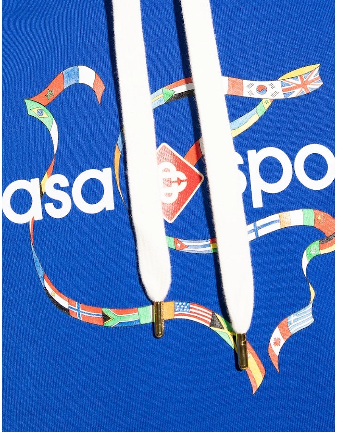 Drapeau De Collombes Printed Blue Hoodie