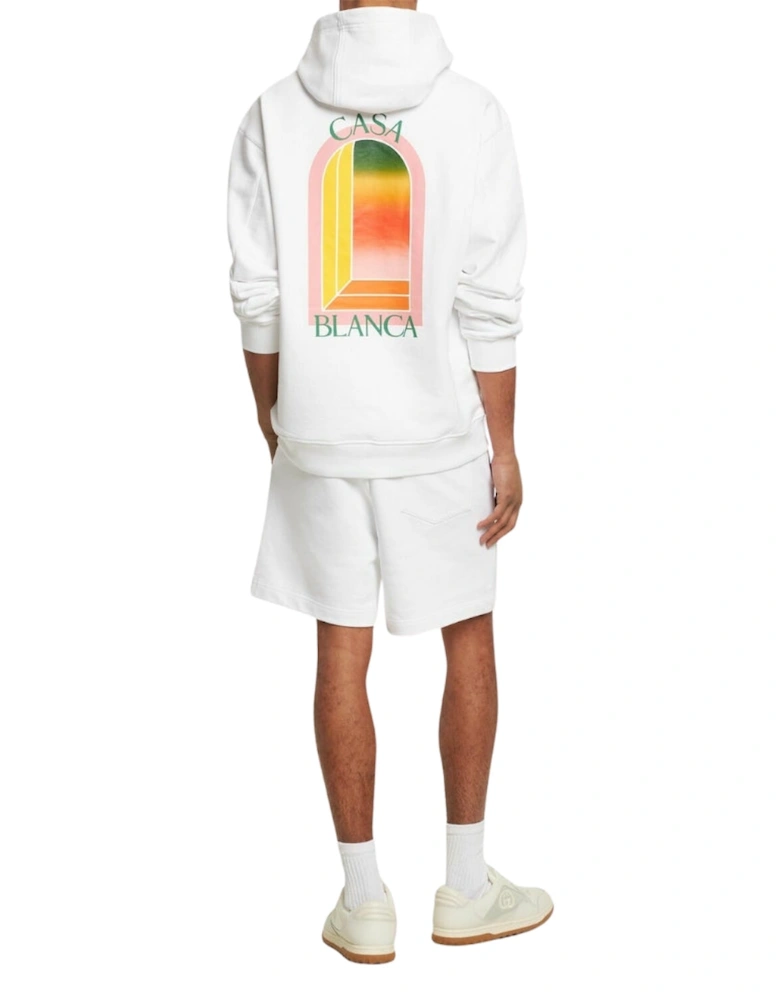 Gradient Arch Logo White Hoodie