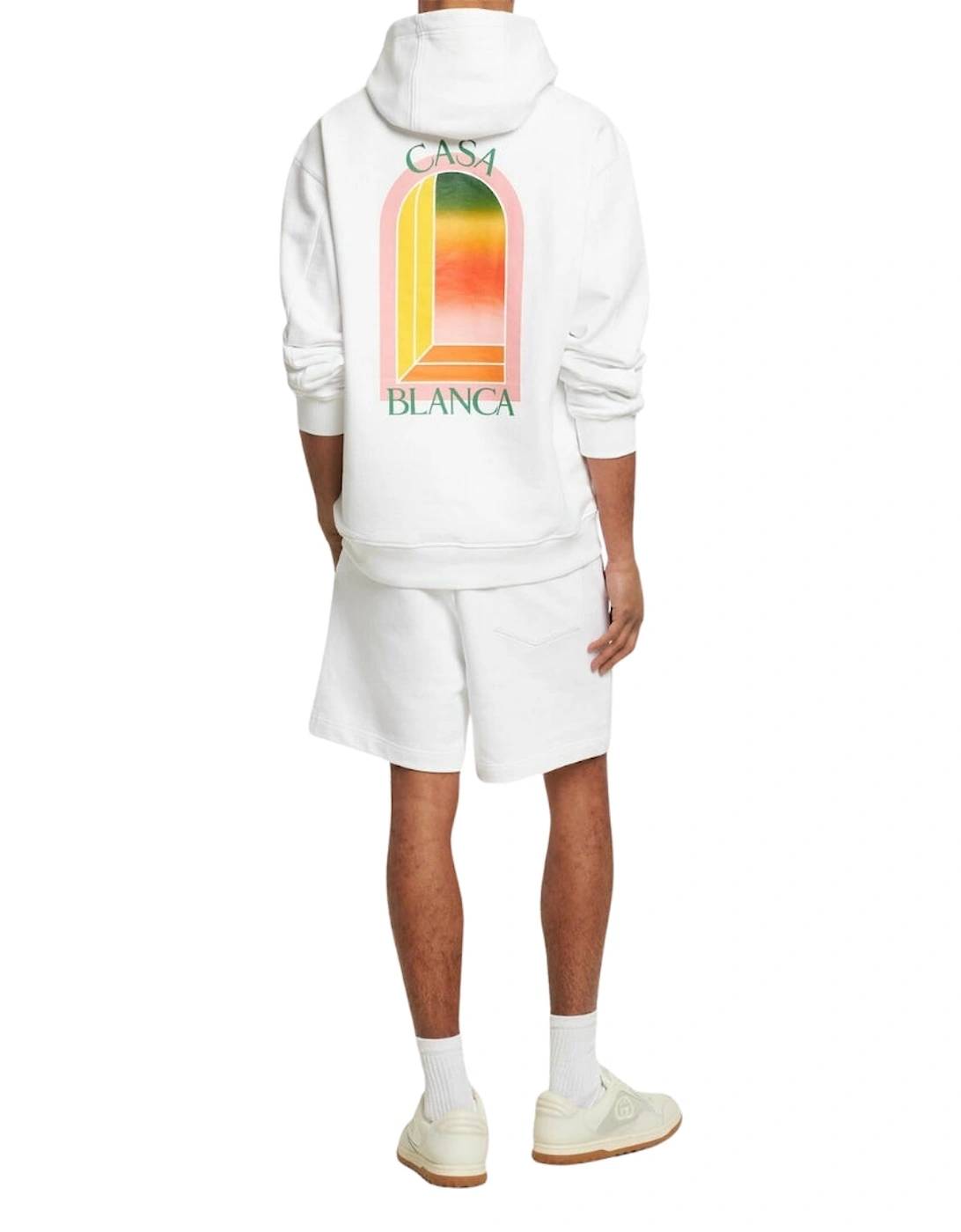 Gradient Arch Logo White Hoodie