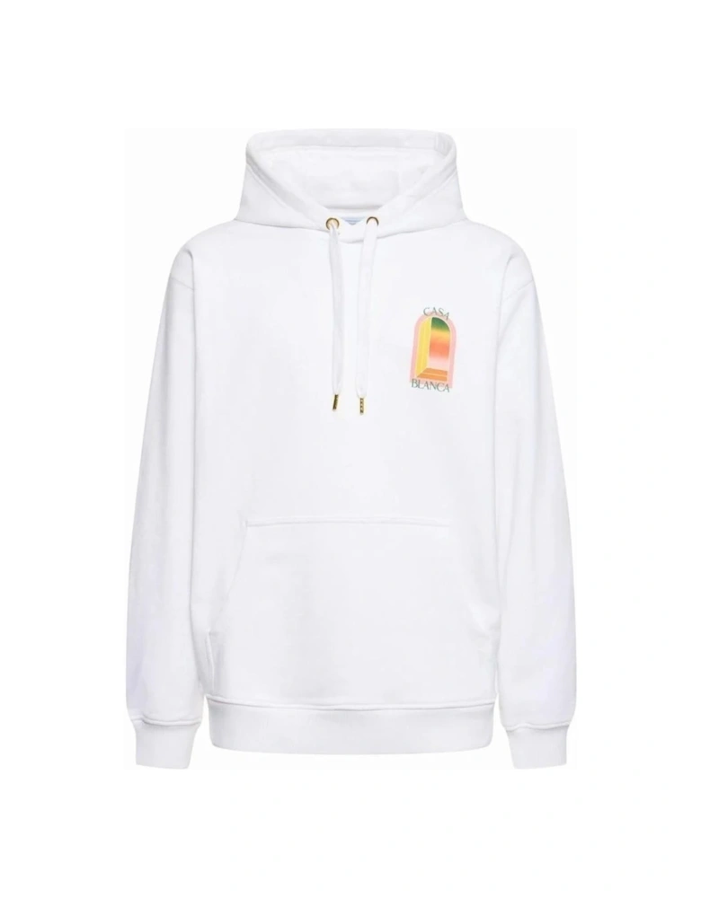 Gradient Arch Logo White Hoodie