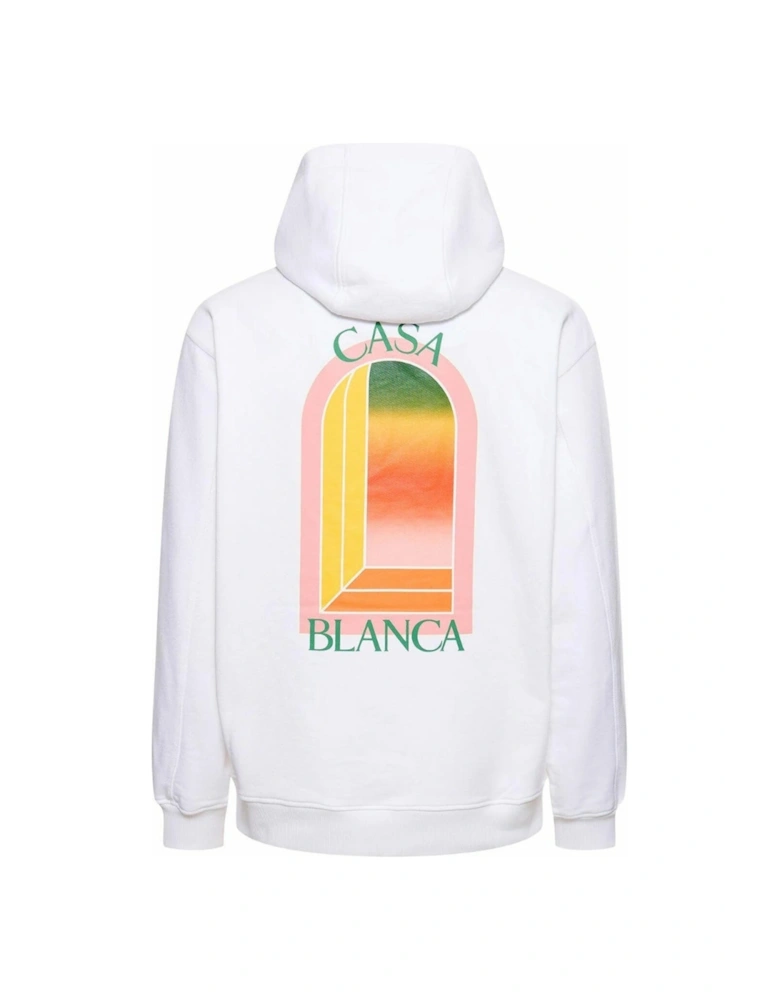 Gradient Arch Logo White Hoodie