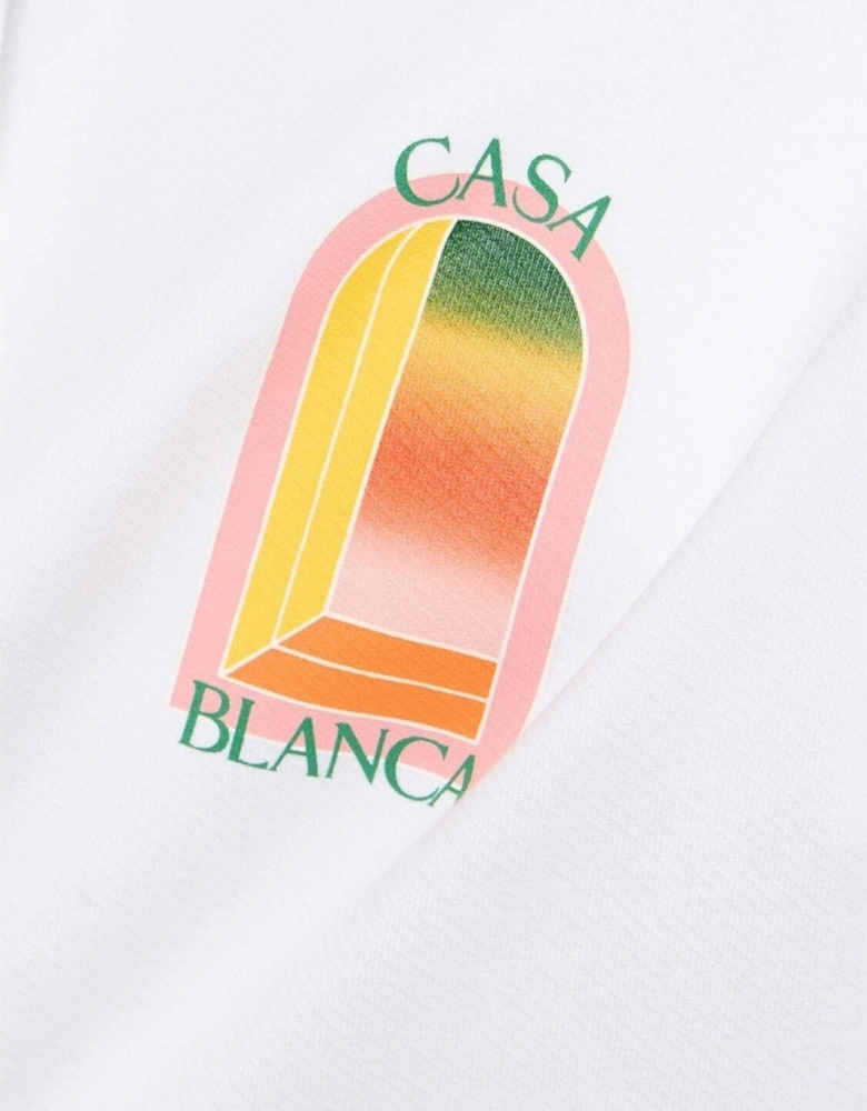 Gradient Arch Logo White Hoodie