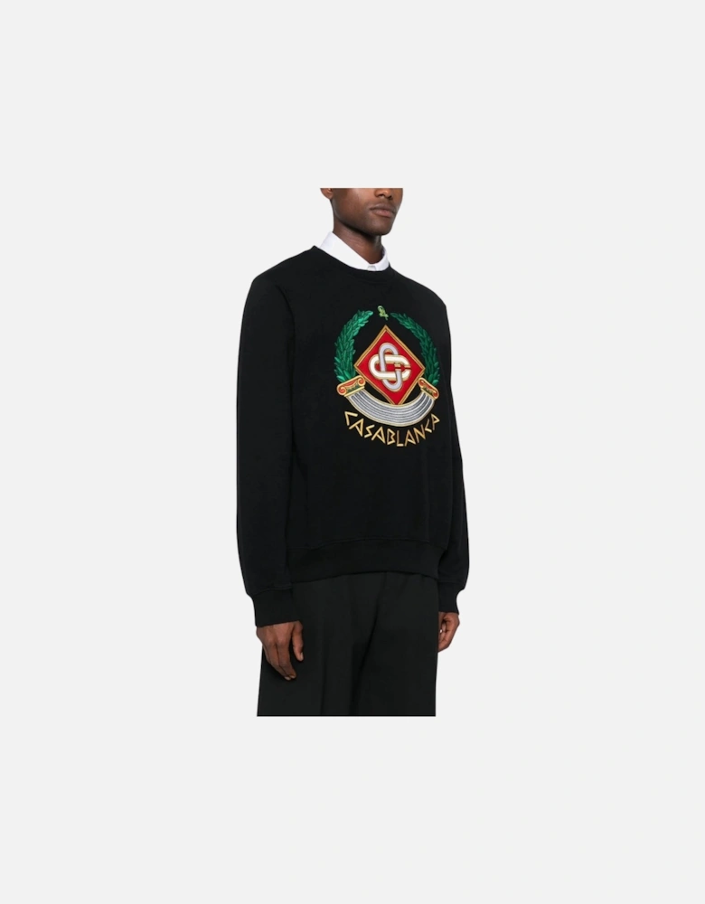 Embroidered Casa Crest Black Sweatshirt