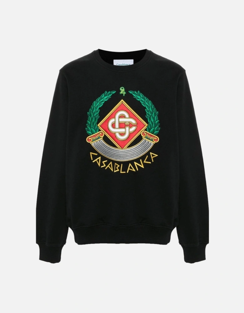 Embroidered Casa Crest Black Sweatshirt