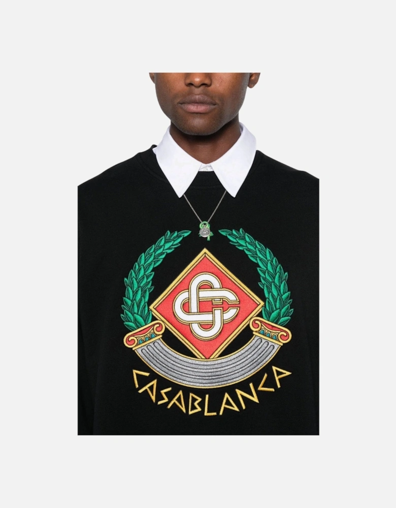 Embroidered Casa Crest Black Sweatshirt