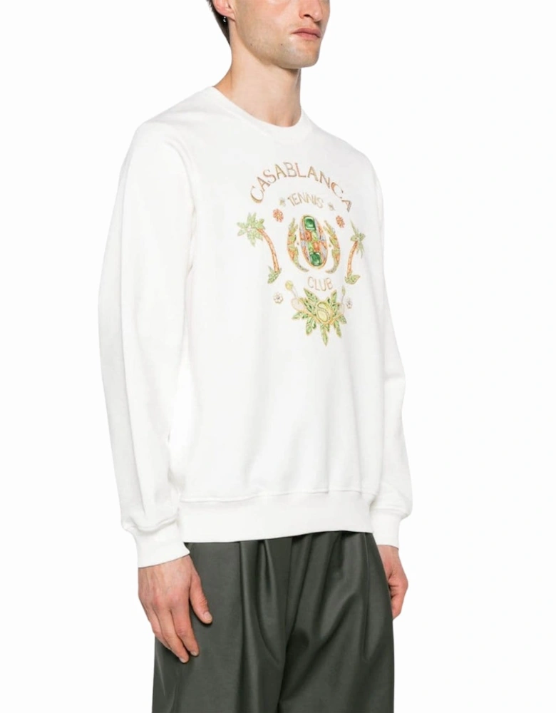 Joyaux D' Afrique Tennis Club Printed White Sweatshirt