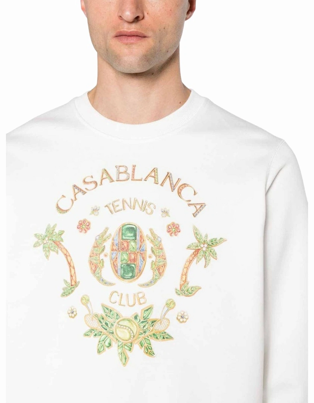 Joyaux D' Afrique Tennis Club Printed White Sweatshirt