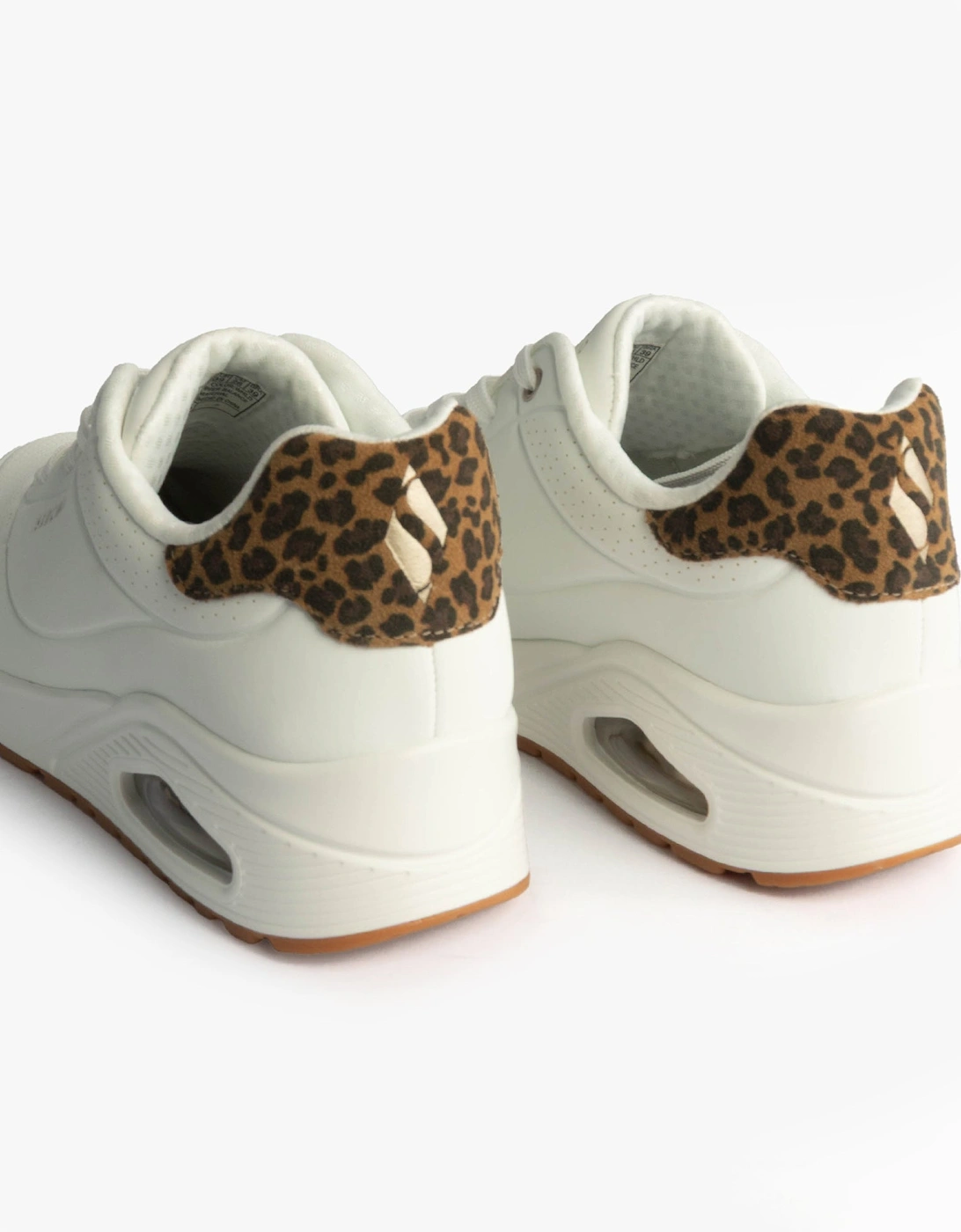 177093/WHLD UNO-JUNGLE NITE Womens Trainers White Durabuck/Leopard Printed
