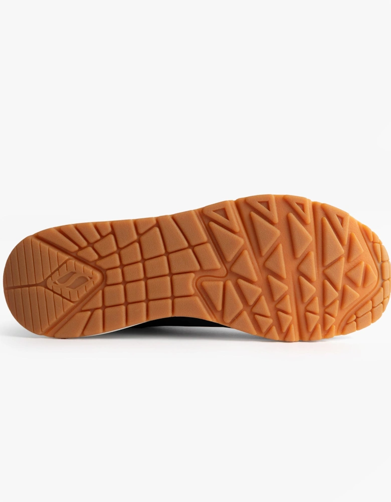 177093/BKLD UNO-JUNGLE NITE Womens Trainers Black Durabuck/Leopard Printed