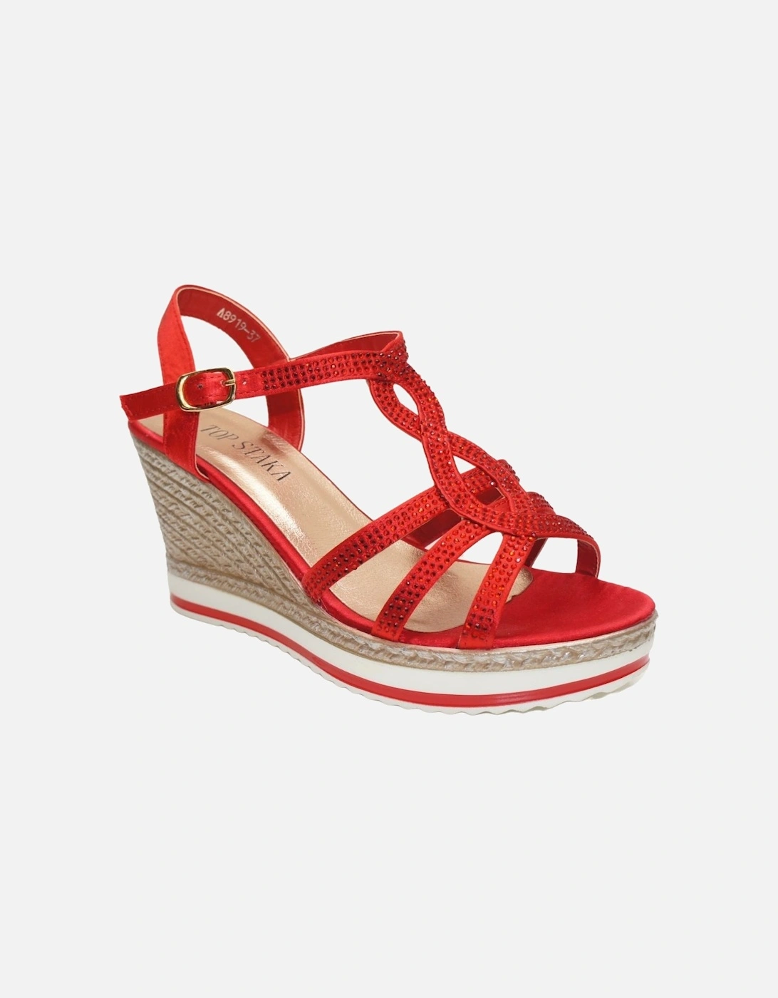 Crystal Sparkling Shine Espadrille Style Platform Wedge Sandals, 2 of 1