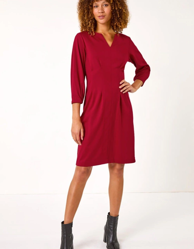 Ponte Notch Neck Stretch Dress