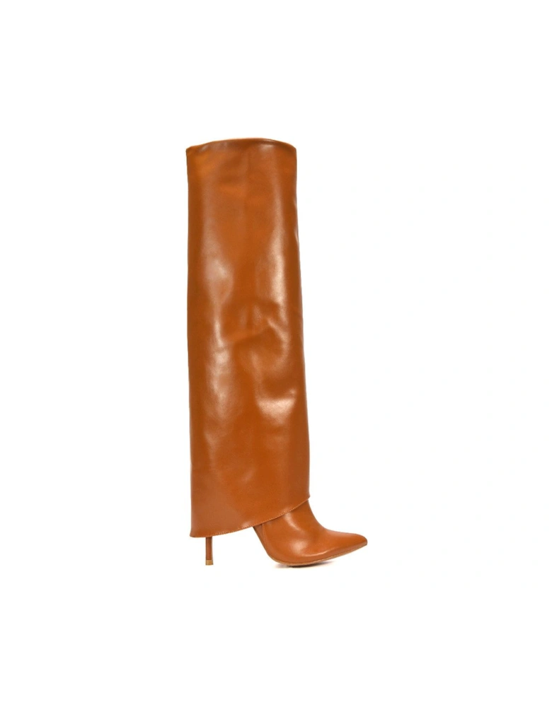 'Shauna' Foldover Knee High Boots With Stiletto Heel