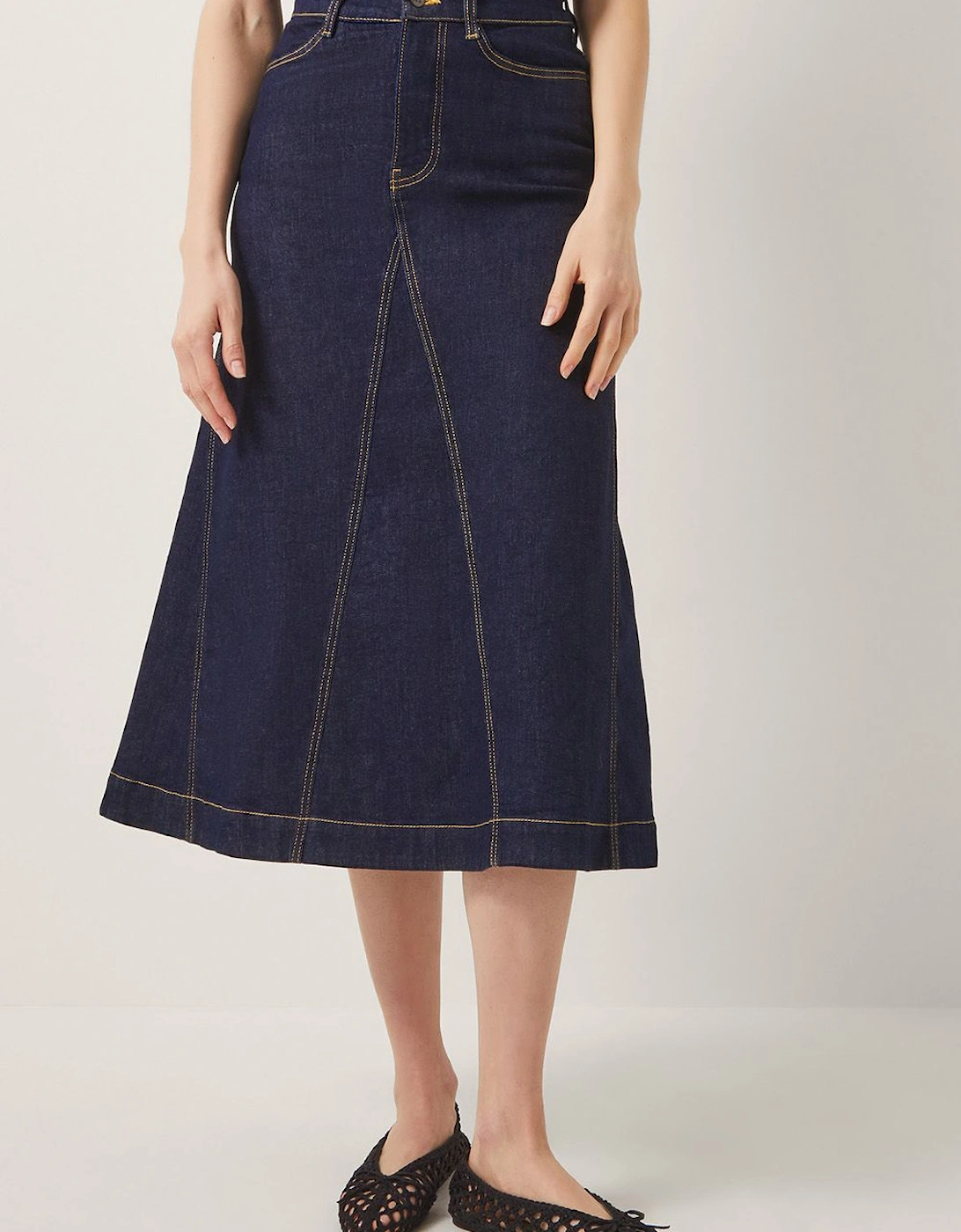 Goldie Godet Denim Skirt Blue, 2 of 1