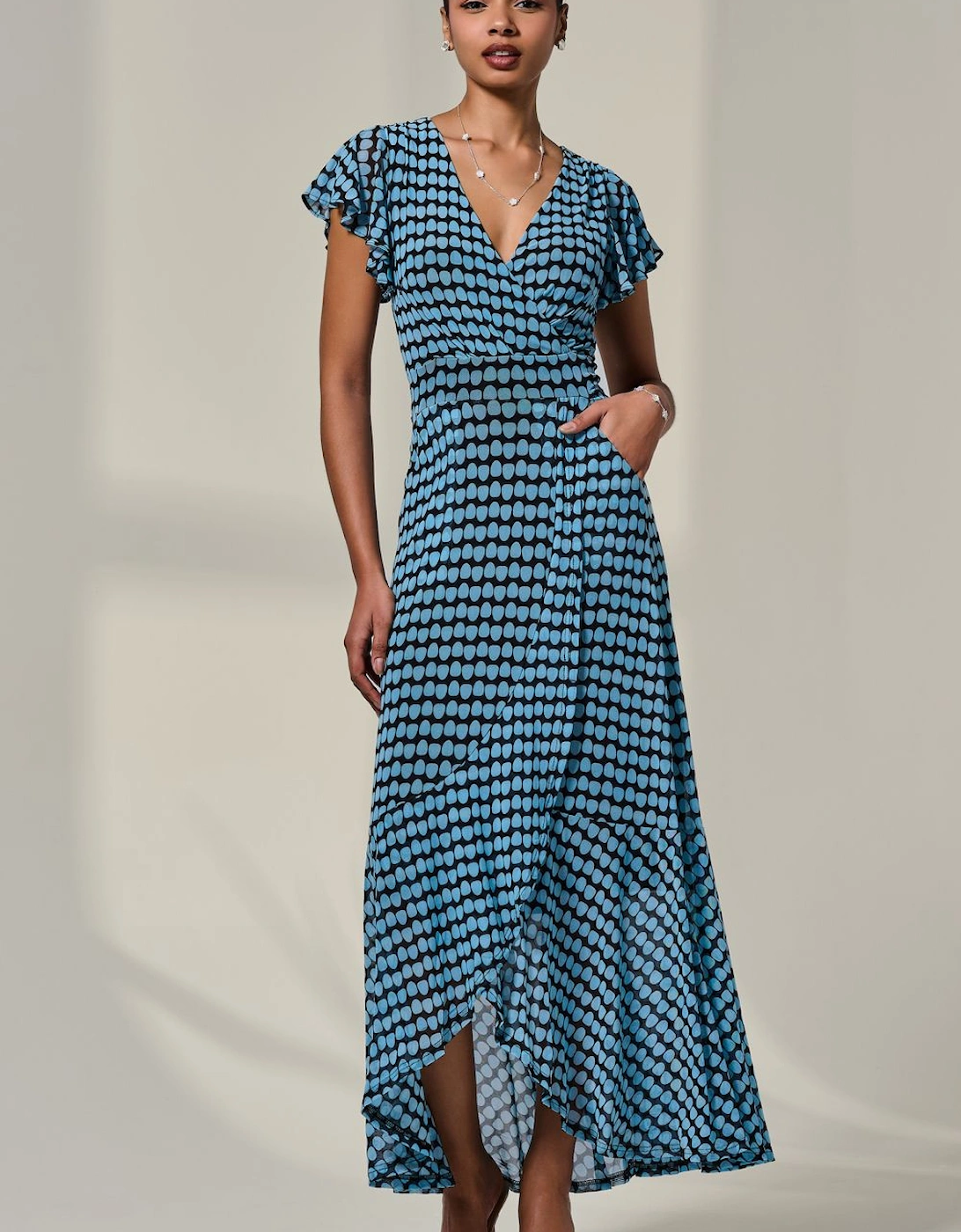 Printed Mesh Maxi Dress, 2 of 1