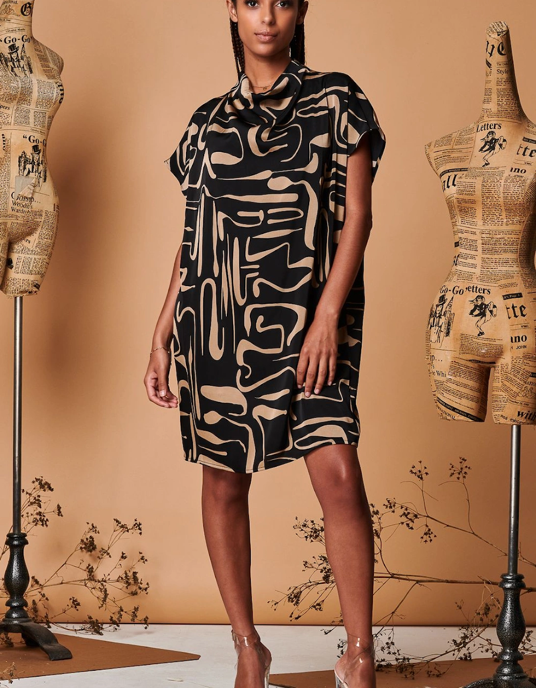 Cowl Neck Tunic Mini Dress, 2 of 1