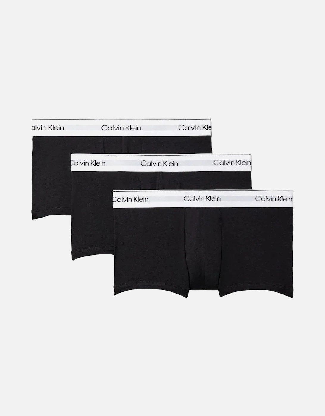 3-Pack Icon Cotton Stretch Low Rise Boxer Trunks, Black/White, 4 of 3