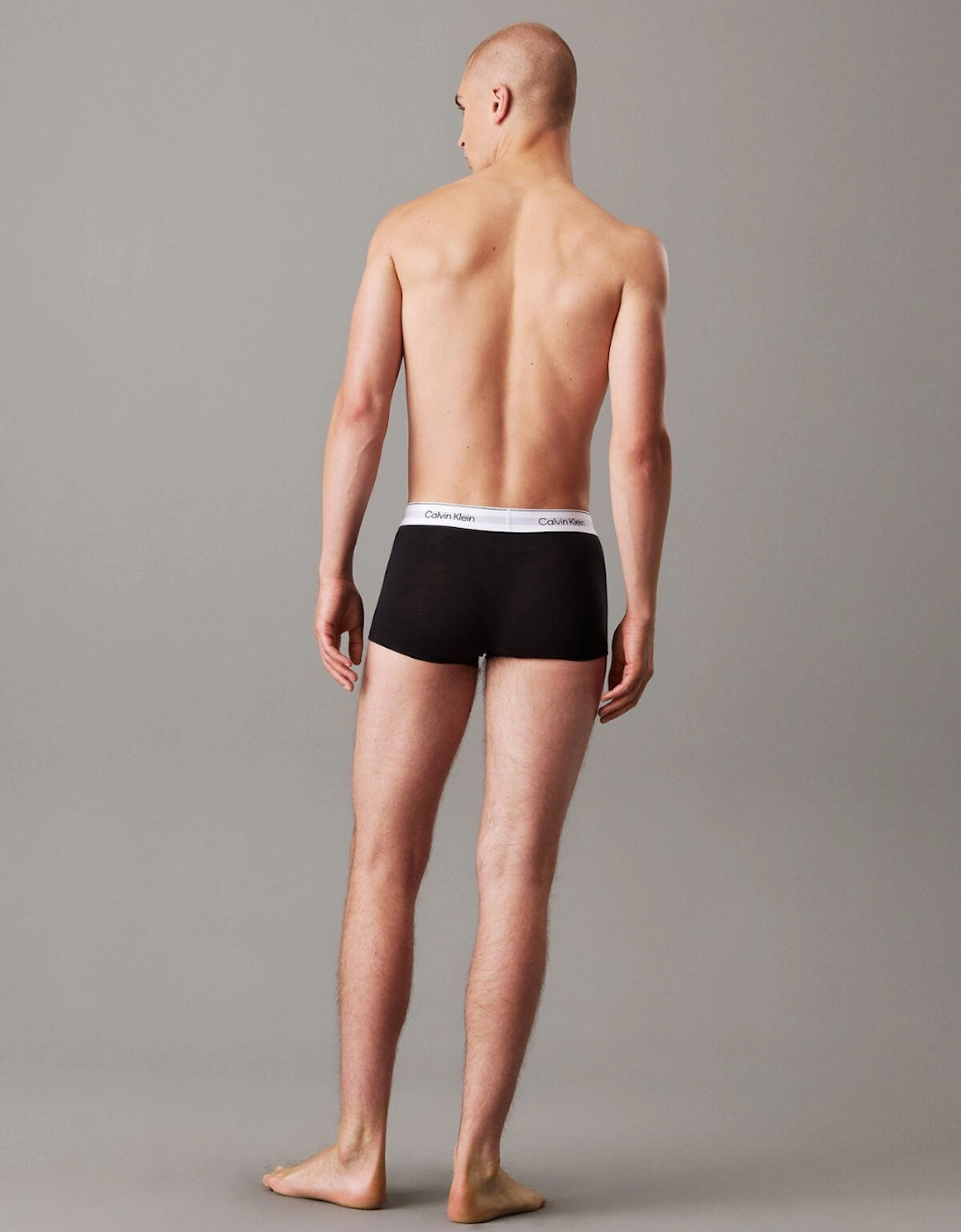 3-Pack Icon Cotton Stretch Low Rise Boxer Trunks, Black/White