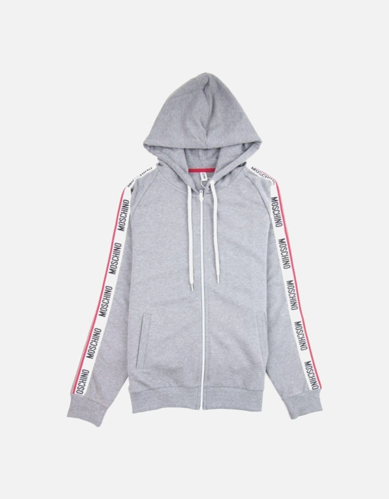 Tape Zip Hoodie Grey