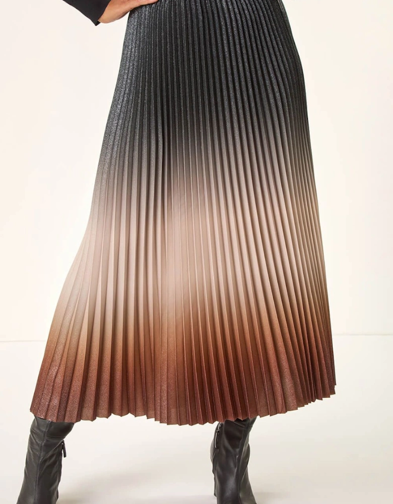 Ombre Pleated Stretch Skirt