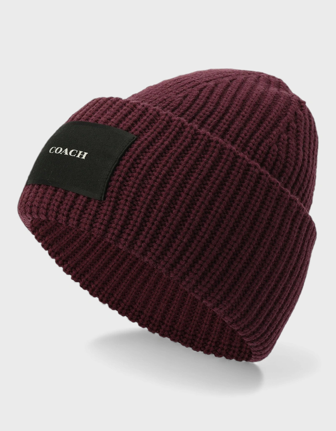 Woven Patch Beanie Oxblood