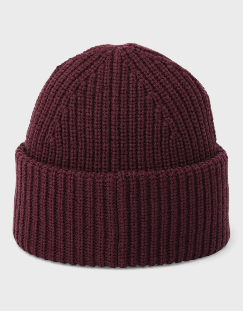 Woven Patch Beanie Oxblood