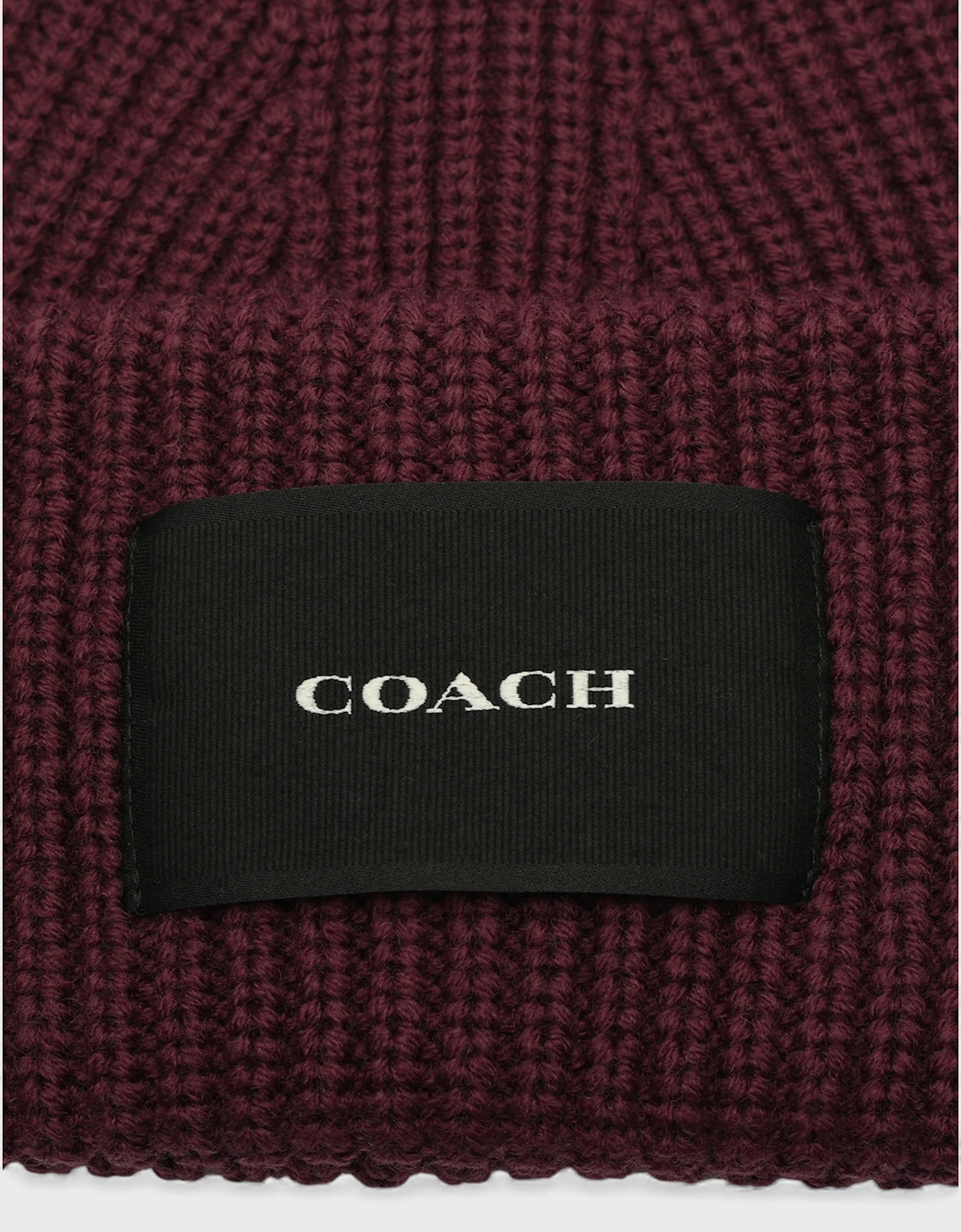 Woven Patch Beanie Oxblood