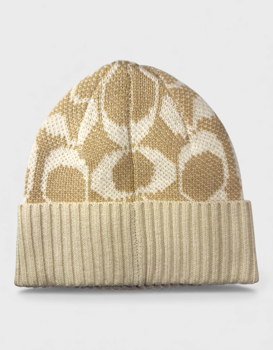 Coach Signature Jumbo Beanie Camel Beige