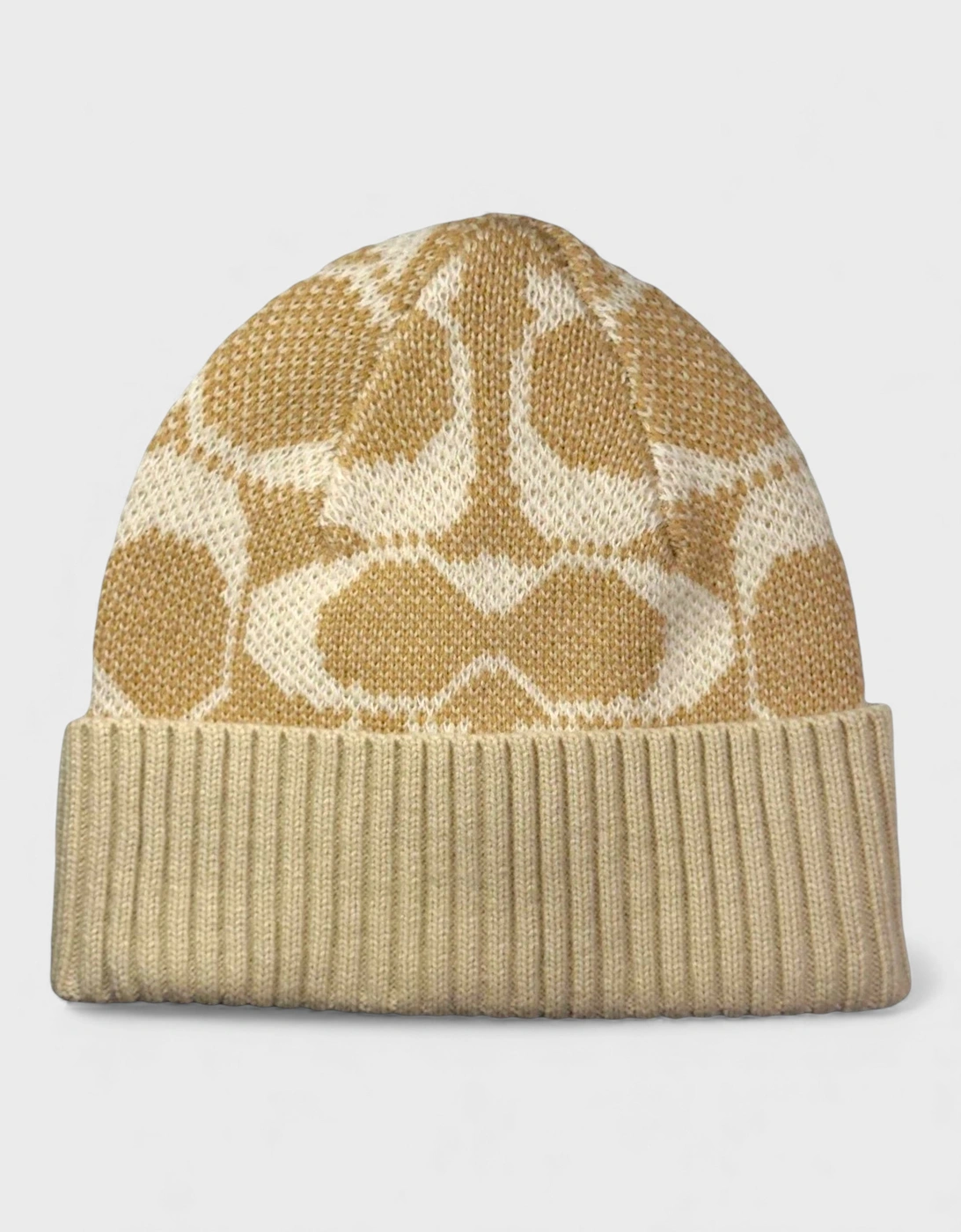 Coach Signature Jumbo Beanie Camel Beige, 5 of 4