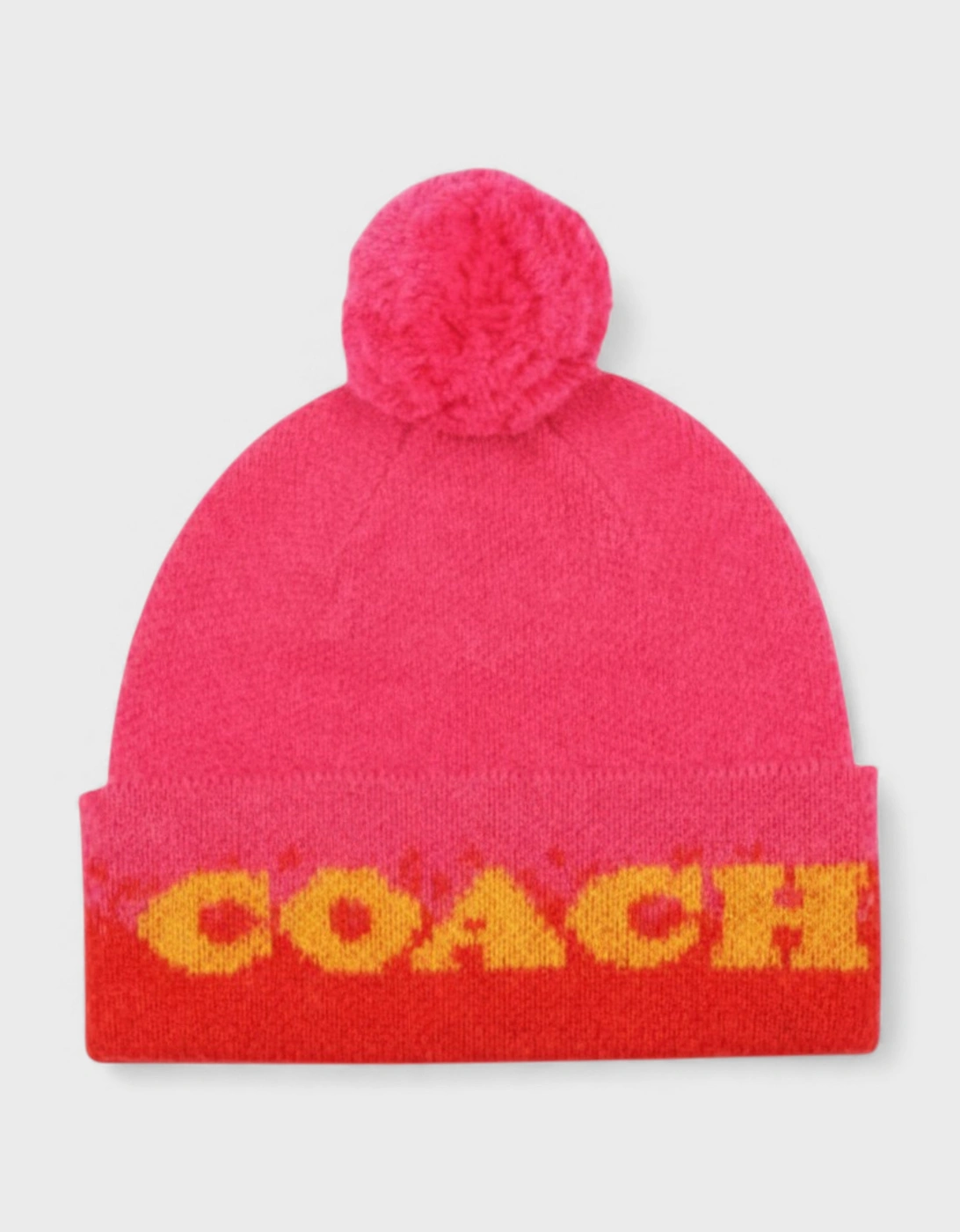 Coach Women's Coach Colour-Blocked Ombré Pom-Pom Beanie - Pink