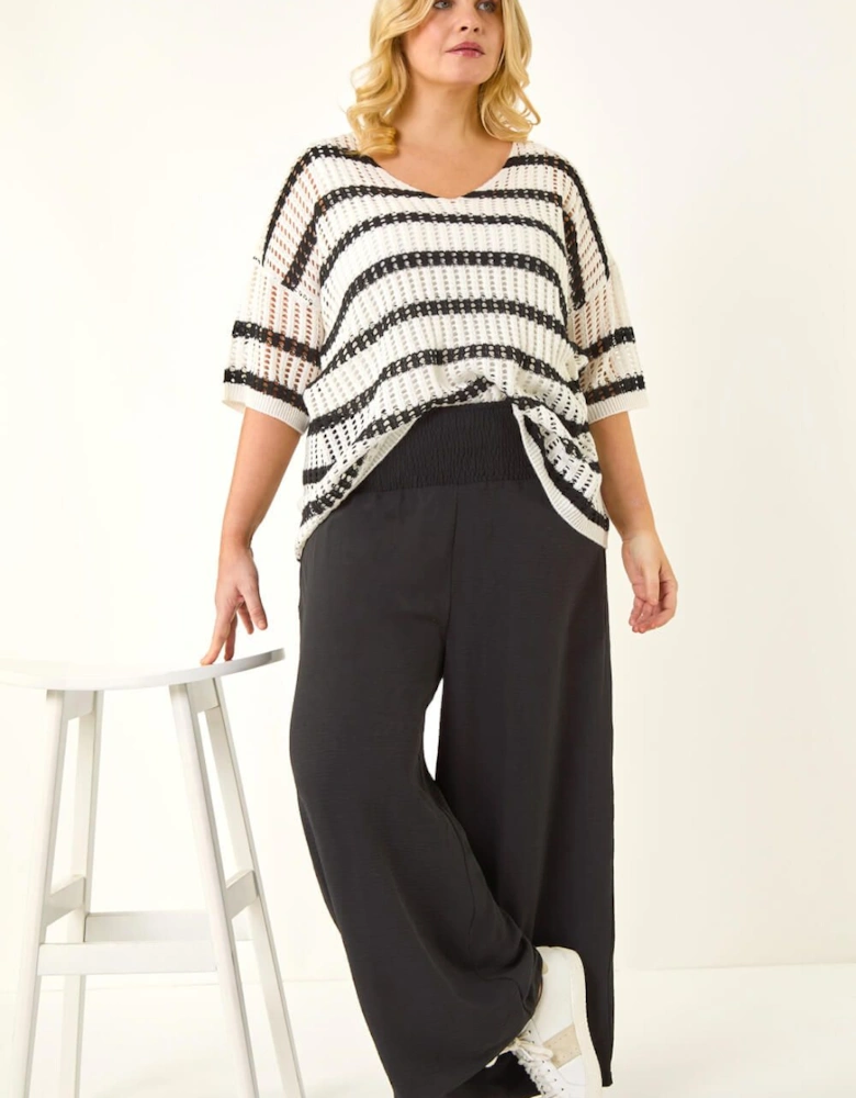 Curve Shirred Wide Leg Trouser