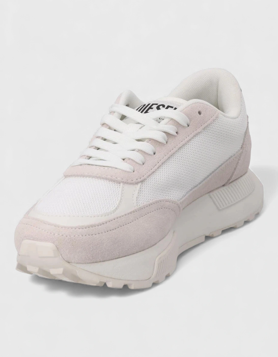 Womens Tyche Runner Sneakers Suede Fabric White