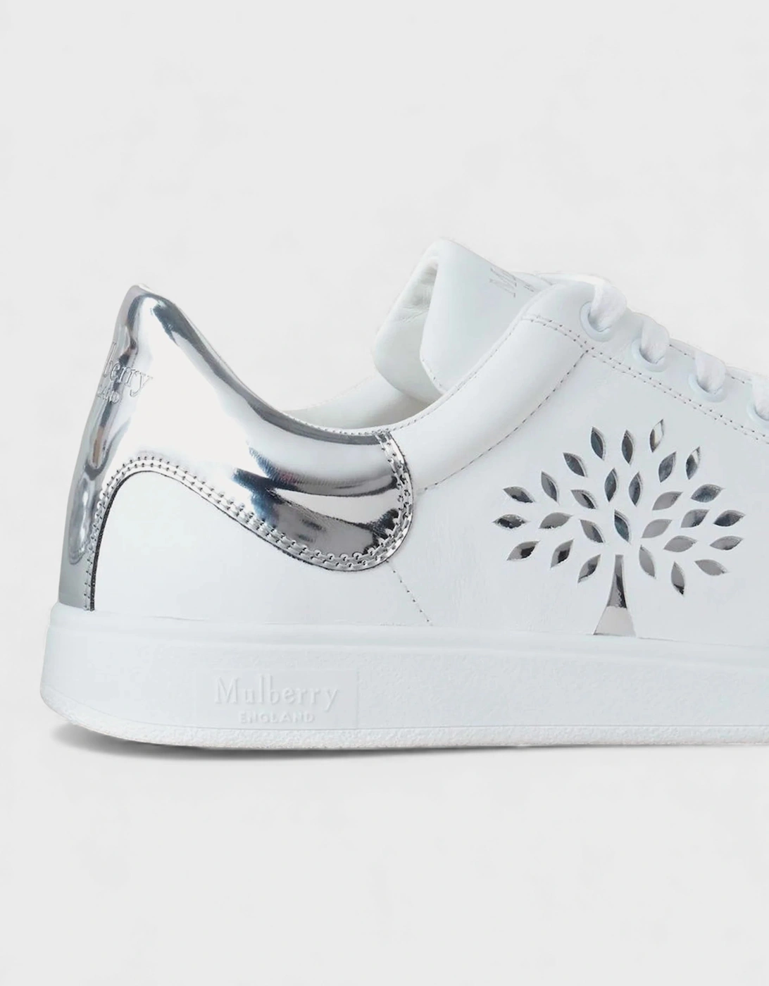 Tree Tennis Bovine Leather Low Top White Silver