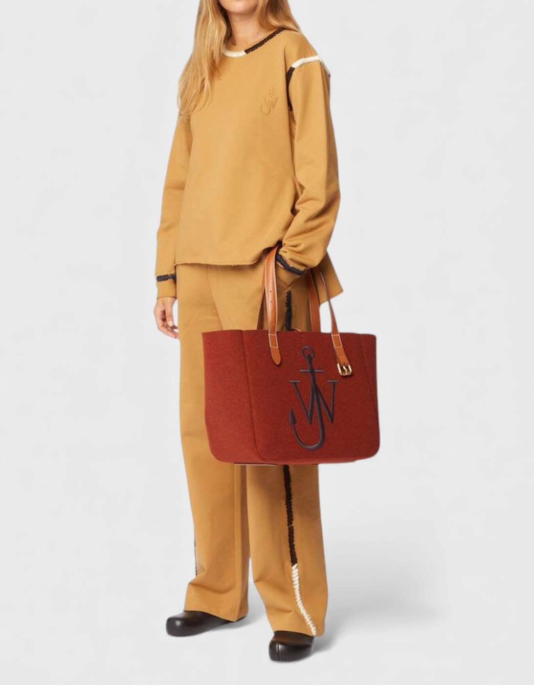 J.W. Anderson Belt Tote Bag Bordeaux Navy