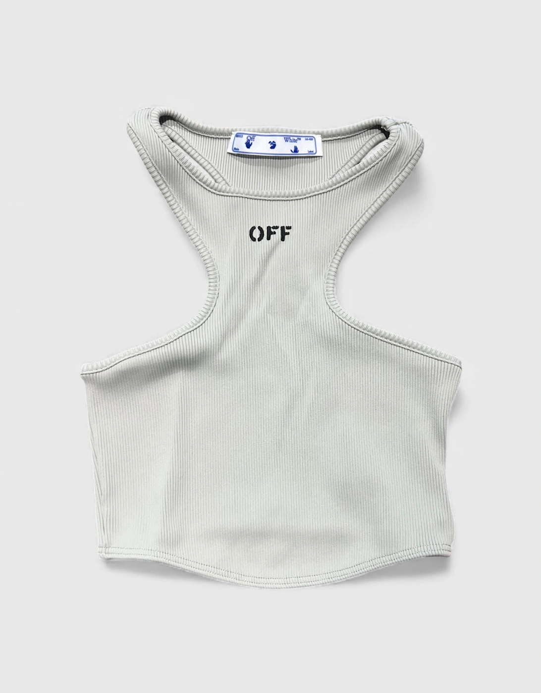 Off-White OFF-WHITE Women's Basic Lux Rib Rowing Top Light Grey