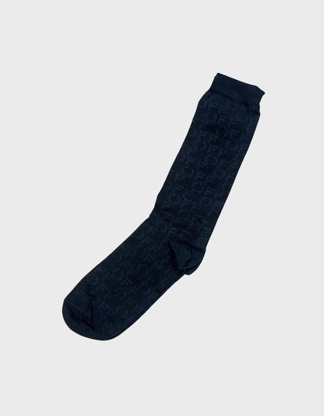 Allover Stamp Socks Black