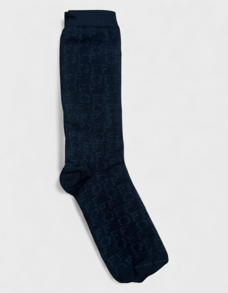 Allover Stamp Socks Black