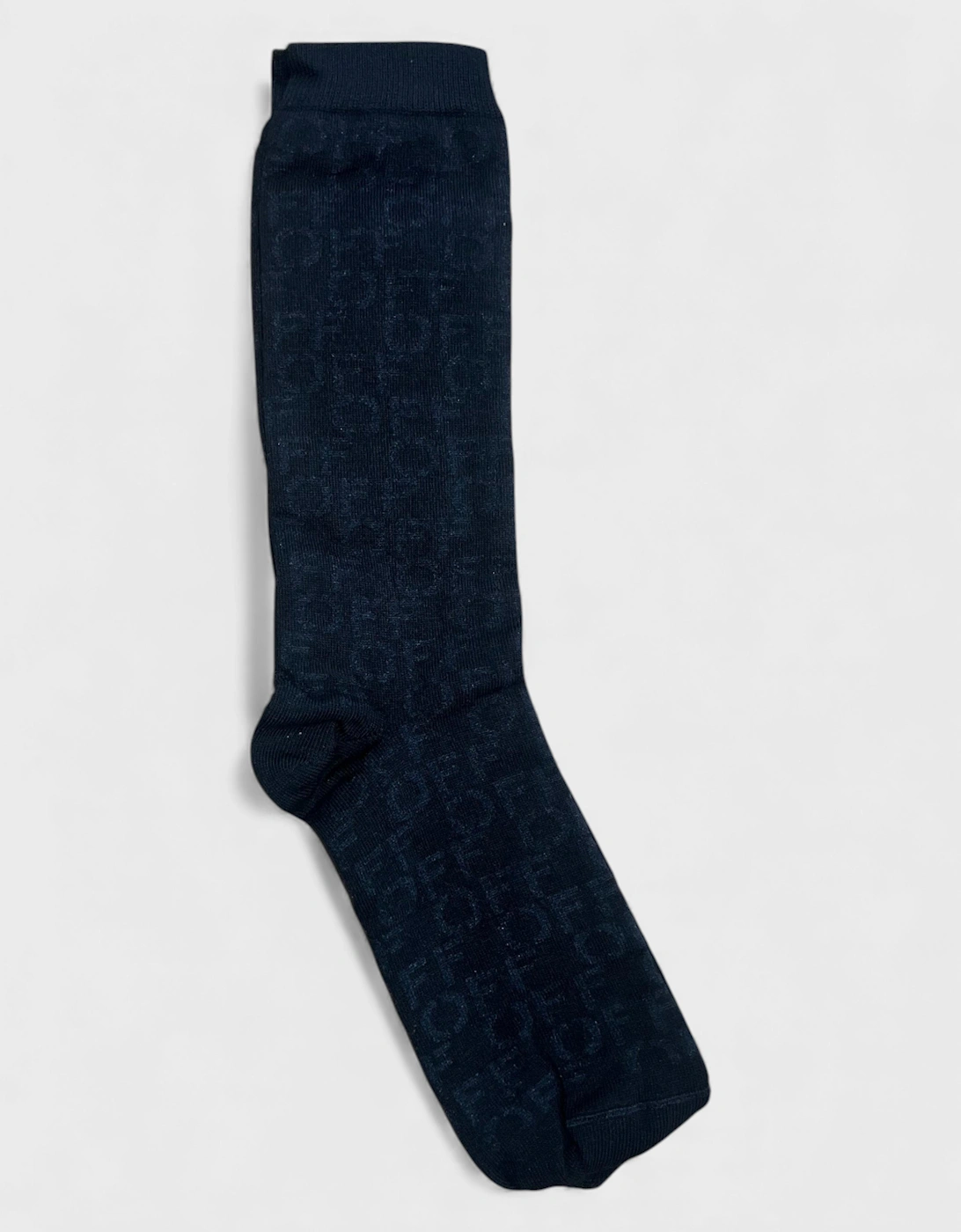 Allover Stamp Socks Black