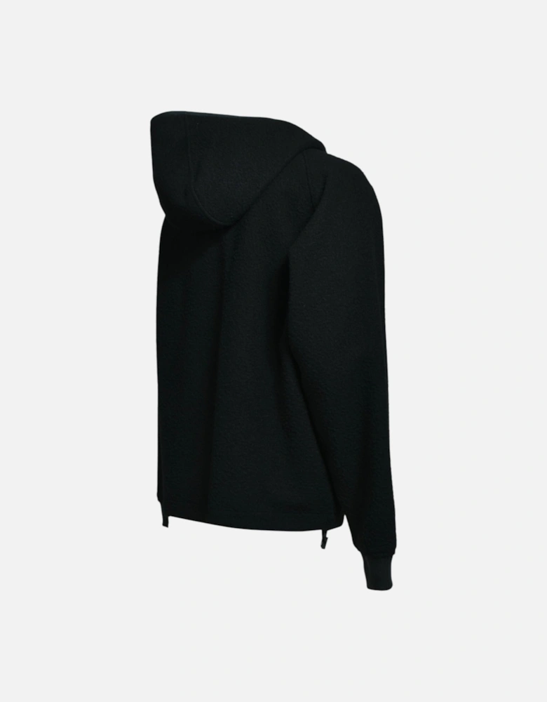 Virgin Wool And Nylon Black Ratinated Jacket