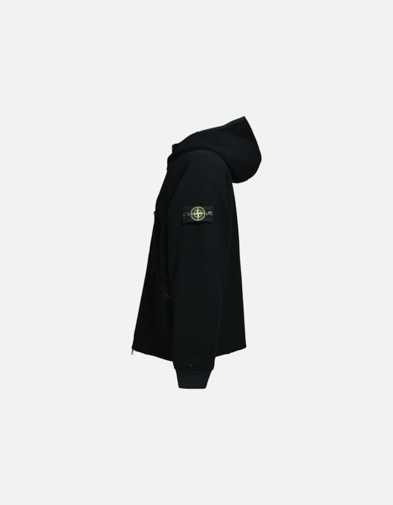 Virgin Wool And Nylon Black Ratinated Jacket