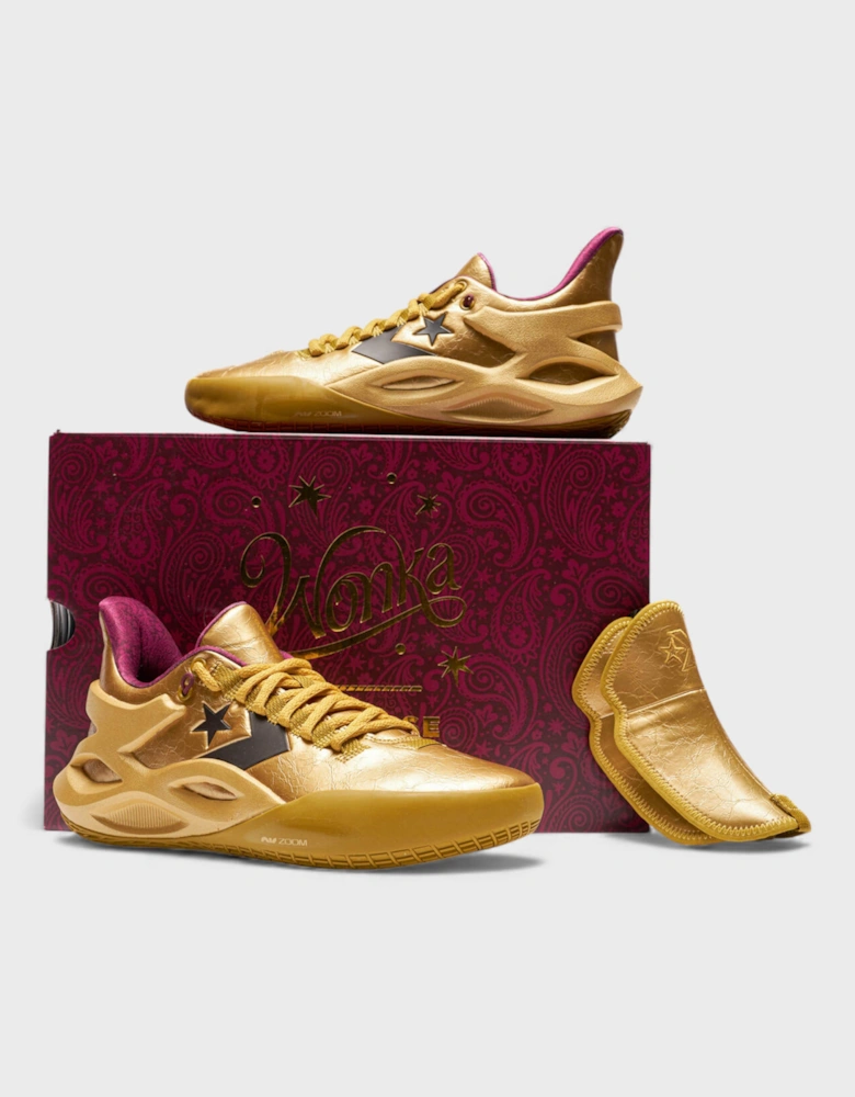 Converse x Willy Wonka All Star Basketball Golden Ticket Gold Sneakers